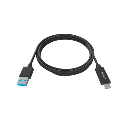 Vision. 2m USB-C to USB-A cable. USB-C 3.1 (M) to USB-A 3.0 (M). 22+30 AWG. 5 gbit/s. Black.