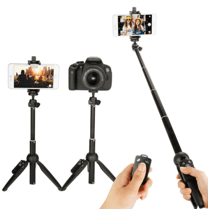 Wireless Selfie Stick 360 Tripod Monopod with Bluetooth Remote Shutter Universal for iPhone Android Smartphones