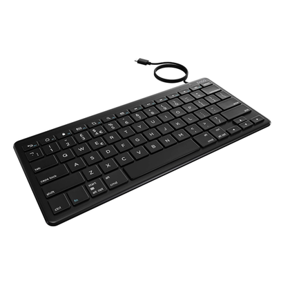 ZAGG Full-Size USB-C Wired Keyboard – 0.8m Cable, Metal Plate, Universal Compatibility for Tablets & Laptops, Plug-and-Play, Sturdy Typing Surface