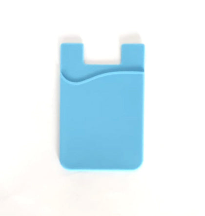Pack of 2 Card holders Elastic Adhesive Sticker for Phone holds one card light blue