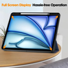 iPad Air 2024/2025 Case Blue. 3 Fold Smart Leather TPU Cover with Auto Sleep/Wake & Stand