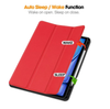 iPad Air 2024/2025 Case Red. 3 Fold Smart Leather TPU Cover with Auto Sleep/Wake & Stand