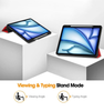 iPad Air 2024/2025 Case Red. 3 Fold Smart Leather TPU Cover with Auto Sleep/Wake & Stand