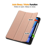 iPad Air 2024/2025 Case Rose Gold Pink. 3 Fold Smart Leather TPU Cover with Auto Sleep/Wake & Stand