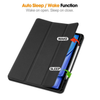 iPad Air 2024/2025 Case black. 3 Fold Smart Leather TPU Cover with Auto Sleep/Wake & Stand