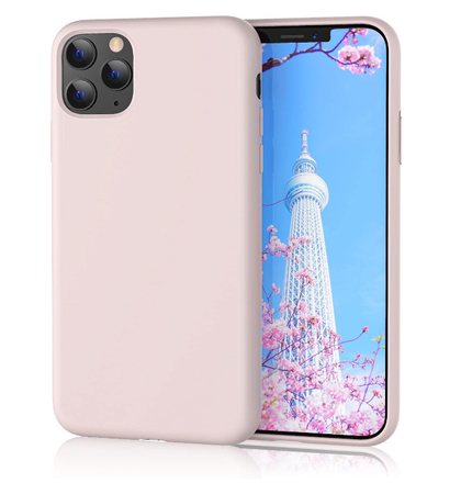 iPhone 11 Phone case. Soft, flexible liquid silicone protective cover. Pink.