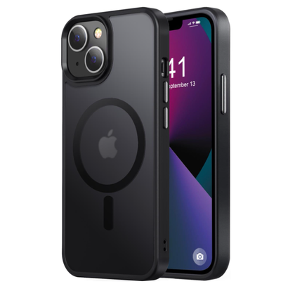iPhone 12 / 12 Pro Case. Magsafe, Magnetic Shockproof Rugged Hard Cover, black Skin Feel