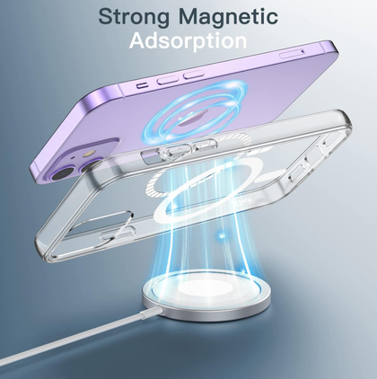 iPhone 12 / 12 Pro Magnetic Clear Case MagSafe Compatible Shockproof Anti-Scratch Slim Bumper Cover