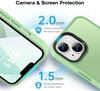 iPhone 13 & iPhone 14 Case. Magsafe, Magnetic Shockproof Rugged Hard Cover, Matte Mint Green Skin Feel