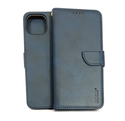 iPhone 14 phone case wallet cover flip anti drop anti slip shockproof blue