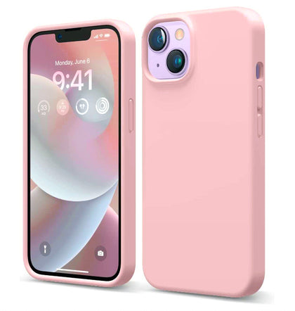 iPhone 15 phone case Soft Flexible Rubber Protective Cover pink liquid silicone