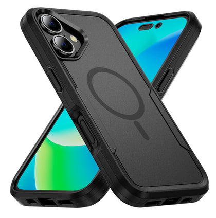 iPhone 16. Symmetry. Black. Magnetic, Magsafe, Armor, Anti-Drop, Shockproof, Rugged, Protective.