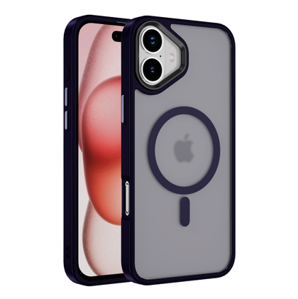 iPhone 16 Case. Magsafe, Magnetic Shockproof Rugged Hard Cover, blue Skin Feel