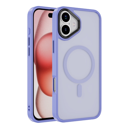 iPhone 16 Case. Magsafe, Magnetic Shockproof Rugged Hard Cover, purple Skin Feel