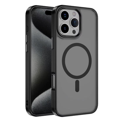 iPhone 16 Pro Max Magsafe, Magnetic Shockproof Rugged Hard Cover, Black Skin Feel