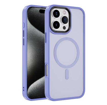 iPhone 16 Pro Max Magsafe, Magnetic Shockproof Rugged Hard Cover, Purple Skin Feel