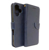 iPhone 16 phone case wallet cover flip anti drop anti slip shockproof dark blue