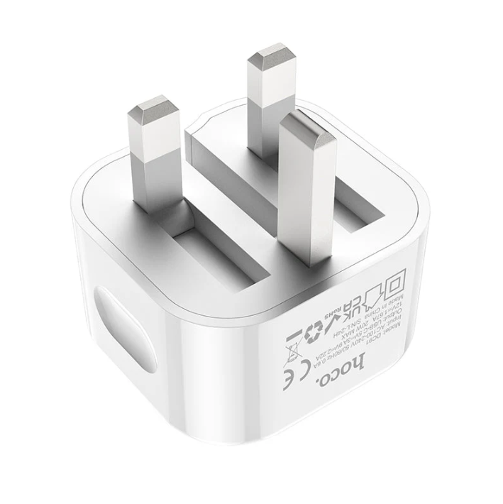iPhone 5 to 14 folding plug with Type C to iPhone cable. Fast Charger, Type-C,  PD Power Delivery Output Plug. Hoco DC91
