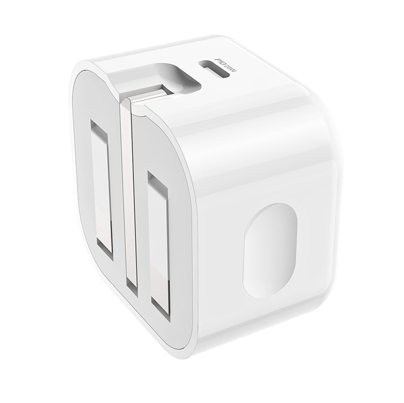 iPhone 5 to 14 folding plug with Type C to iPhone cable. Fast Charger, Type-C,  PD Power Delivery Output Plug. Hoco DC91