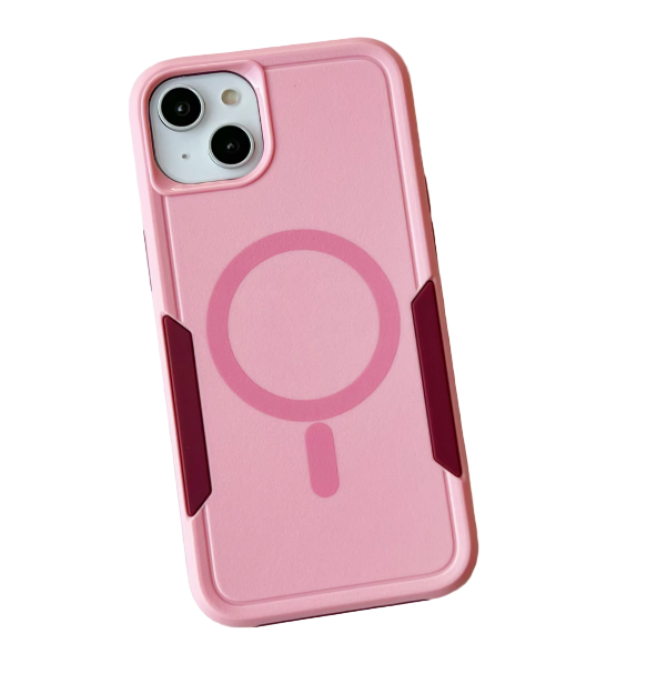 iPhone 13 & iPhone 14 Case. Symmetry. Pink. Magnetic, Magsafe, Armor, Anti-Drop, Shockproof, Rugged, Protective.