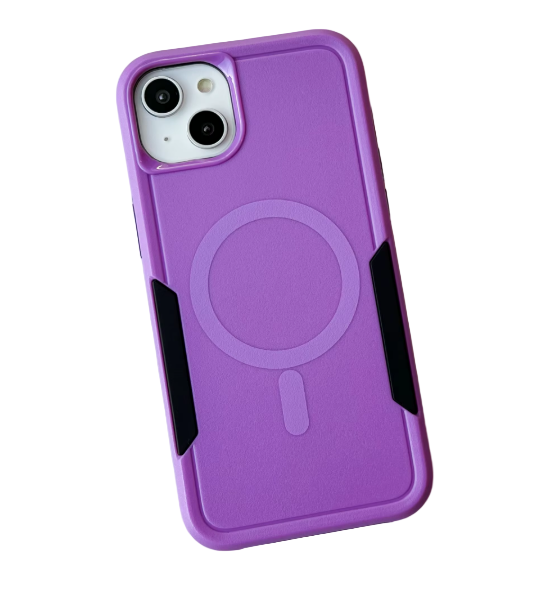 iPhone 13 & iPhone 14 Case. Symmetry. Purple. Magnetic, Magsafe, Armor, Anti-Drop, Shockproof, Rugged, Protective.