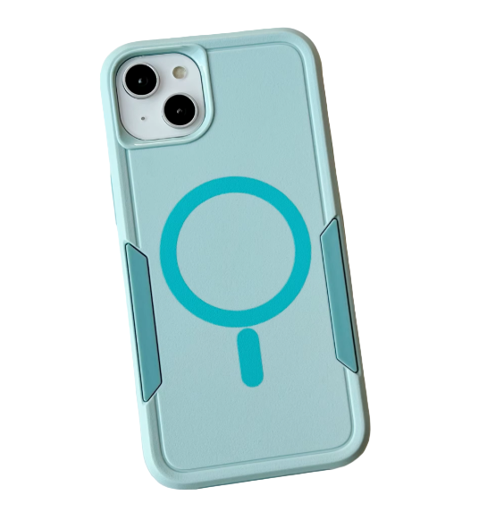 iPhone 13 & iPhone 14 Case. Symmetry. Green. Magnetic, Magsafe, Armor, Anti-Drop, Shockproof, Rugged, Protective.