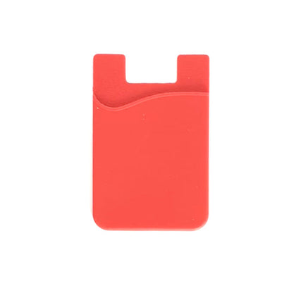 Pack of 2 Card holders Elastic Adhesive Sticker for Phone holds one card red