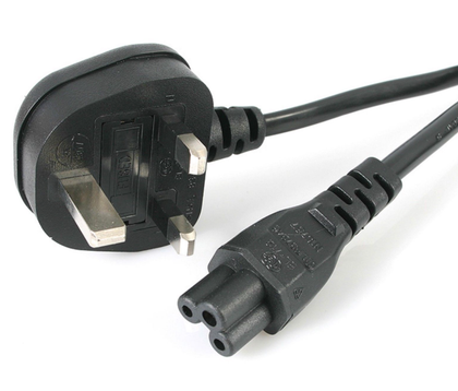 Power lead for laptops 1.5M lead cable. Irish UK Plug Clover Leaf Design