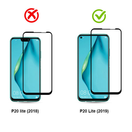 2 x P20 Lite (2019) Huawei 5D Screen Protector tempered glass For P20 lite 2019 only, not compatible with P20 Lite 2018.