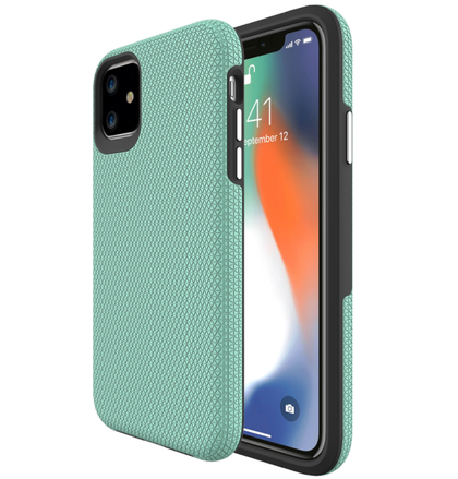 iPhone 11 phone case anti drop anti slip shockproof dotted green