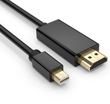 Mini DP DisplayPort to HDMI Cable. 4k, Thunderbolt, 1.8M compatibility. Laptop, MacBook to TV, Monitor or Projector. Mini DisplayPort to HDMI. Black.