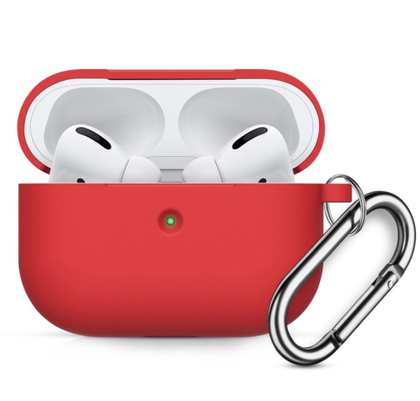 Case for AirPods 3 silicone cover with Keychain, Protective red