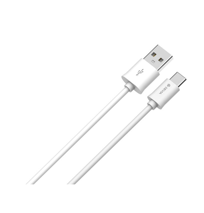Devia 2M USB A to USB C USB fast charging data cable for phone, iPad, Android White