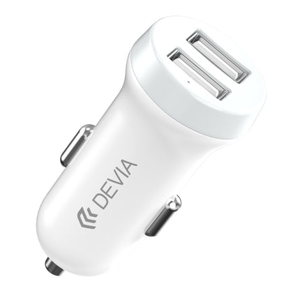 Devia car charger 3.1A Dual USB-A Port Car Charger for iPhone Android white