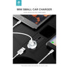 Devia car charger with USB-A to USB-C cable 3.1A Dual Port Car Charger for android iPad with USB C port white