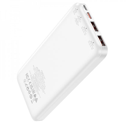 HOCO 10000 mAh Power Bank Fast Charge PD Type-C 37Wh Three ports USB-C USB A White J101 iPhone Android Tablet iPad