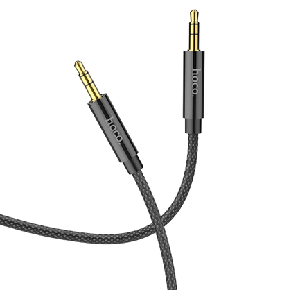 Hoco AUX to AUX Audio 1m cable phone to car 3.5mm jack Nylon Braid AUX Audio Cable Black