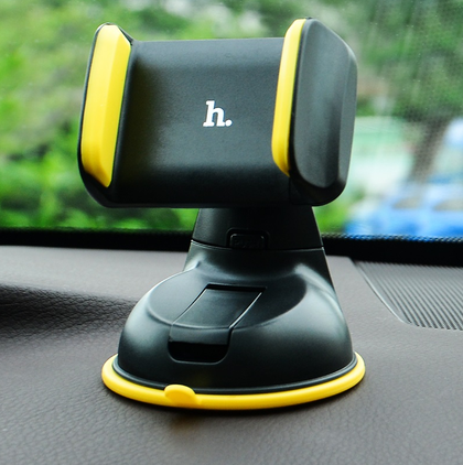 Hoco Car Phone Stand Phone Holder suction for Windscreen or Dashboard For phones with a screen size of 3.5 inch to 6.5 inch CA5 black yellow