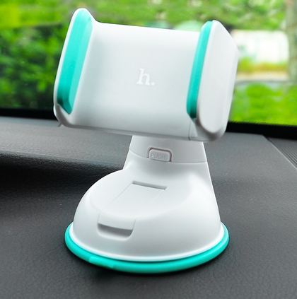 Hoco Car Phone Stand Phone Holder suction for Windscreen or Dashboard For phones with a screen size of 3.5 inch to 6.5 inch CA5 white green