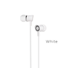 Hoco M37 Earphones headset AUX 3.5mm for iPhone and Android white with Mic and call answer button volume control