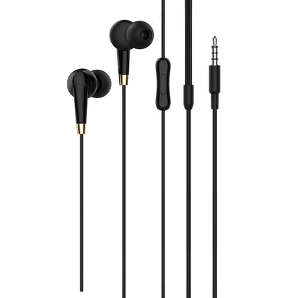 Hoco M58 Earphones headset AUX 3.5mm for iPhone and Android black with mic and call answer button