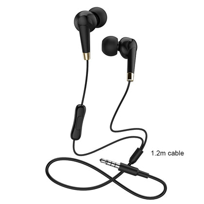 Hoco M58 Earphones headset AUX 3.5mm for iPhone and Android black with mic and call answer button
