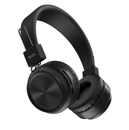 Hoco W25 Black Wireless headphones microphone AUX deep bass hi-res audio W25 12hr music 200hr standy memory card