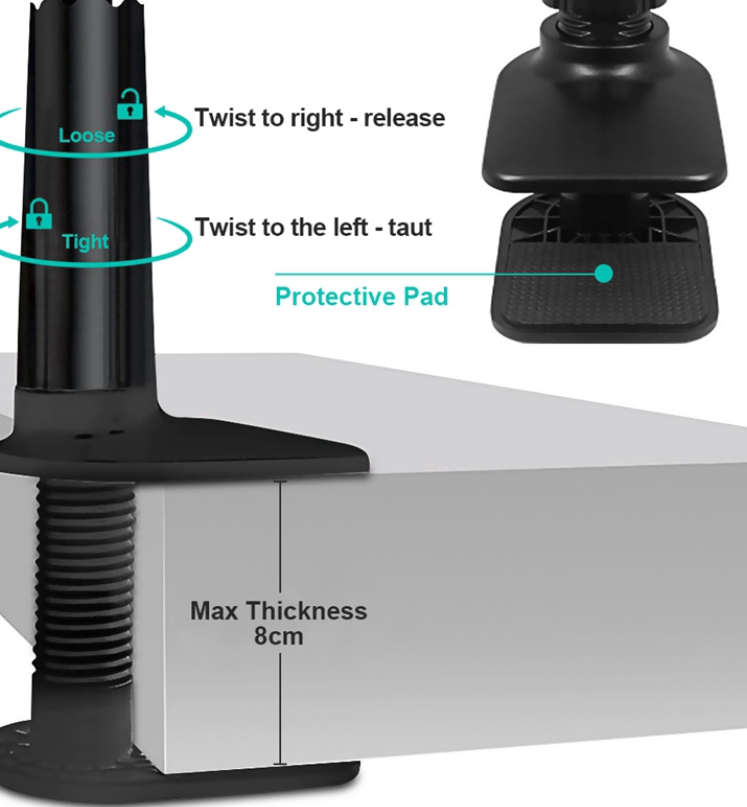 Hoco Lazy Clip Phone/Tablet Holder Gooseneck for phone 4.5 to 9 inch wide clamp for bed or desk black HD10