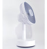 Mini portable desktop fan oscillating tilt rechargeable three speed fan white grey 24x13x9cm
