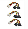 Pack of 3,  Sata Power Supply Cable Y Splitter Hard Drive Extension Cable, 4pin IDE Molex to Dual 15pin