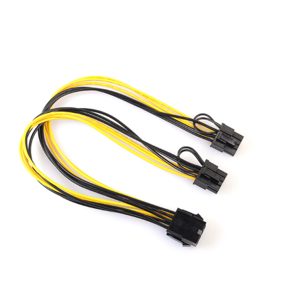 Pack of 2 CPU 8Pin to Graphics Video Card Double PCI-E 8Pin (6Pin+2Pin) Power Supply Cable