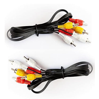 Pack of 2 RCA to RCA phono 1.5m  component cable red white yellow video and 2 channel audio red white