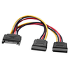 Pack of 2 SATA 15 Pin Male to 2 x 15 Pin Female SATA 15 Pin 1 to 2 Power Extension Y Splitter Cable