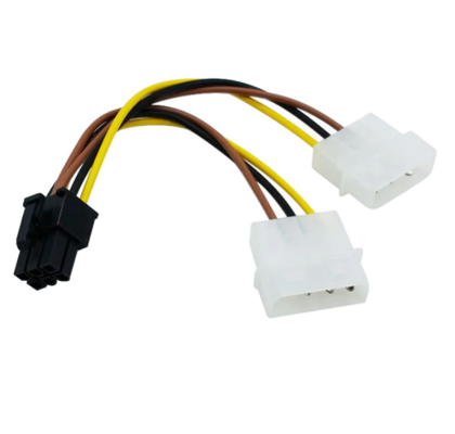 Pack of 2, 4Pin Molex IDE to 6Pin PCI-E Graphic Card Power Supply Cable Adapter PC Video Card Connector Cable Converter Cord